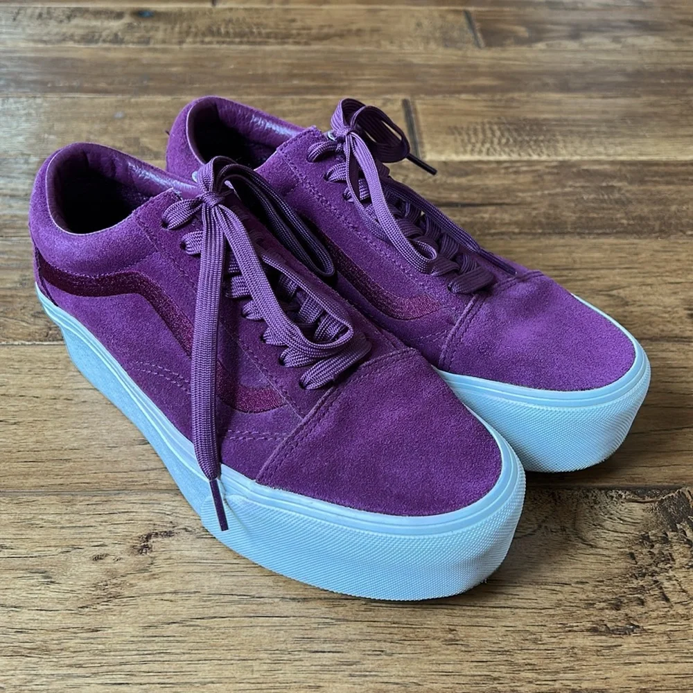 Vans Platform Sneakers in Purple with White Sole
